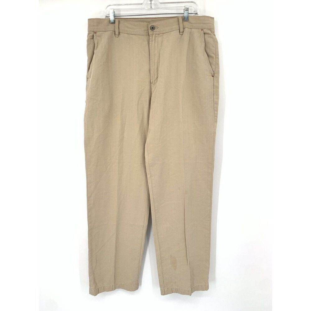 Indigo Palms Classic ChinoFit Beige Flat Front Men's Pants Size W38 L34 - Picture 5 of 10